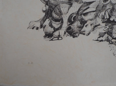 Raymond MORETTI : L'élévation de l'homme, Lithographie originale (photo de détail 4) - Crédit photo : Galerie Art.Paris