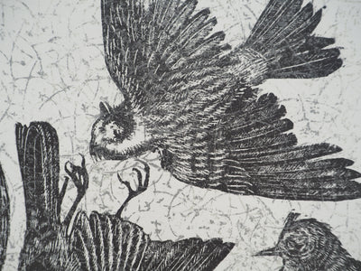 Agathe MAY : L'envol des oiseaux, Gravure sur bois originale (photo de détail 4) - Crédit photo : Galerie Art.Paris