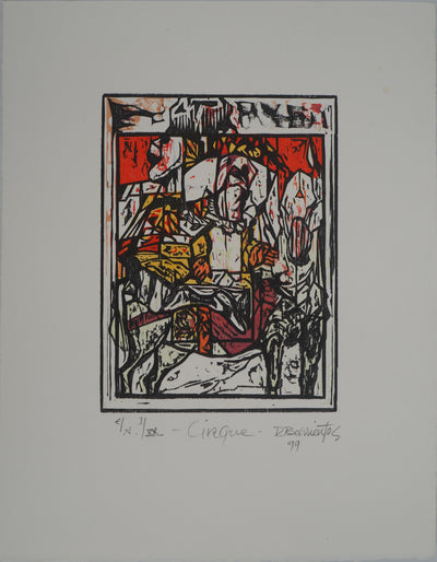 Rodrigo BARRIENTOS : Cirque, Gravure sur bois originale (vue générale) - Crédit photo : Galerie Art.Paris