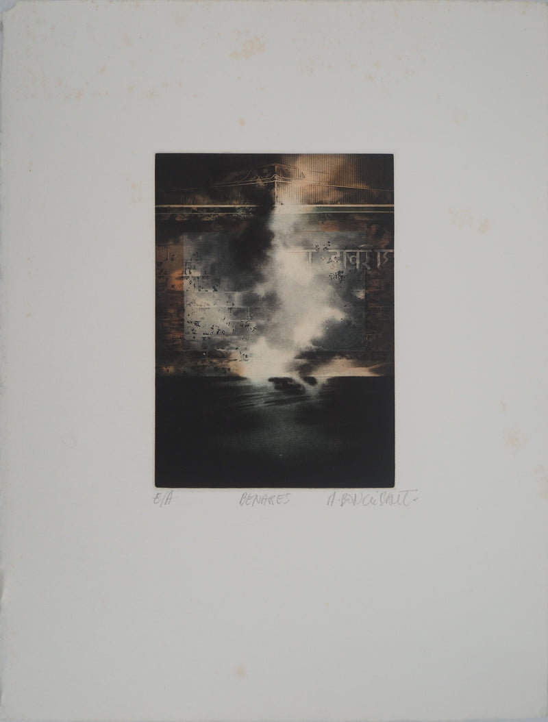 André BONGIBAULT : Benares, Gravure originale (vue générale) - Crédit photo : Galerie Art.Paris