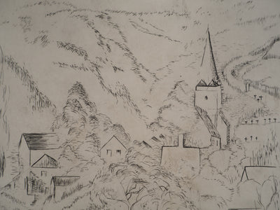 Jeannine HERVE : Amfreville-sous-les-Monts, Gravure originale (photo de détail 3) - Crédit photo : Galerie Art.Paris