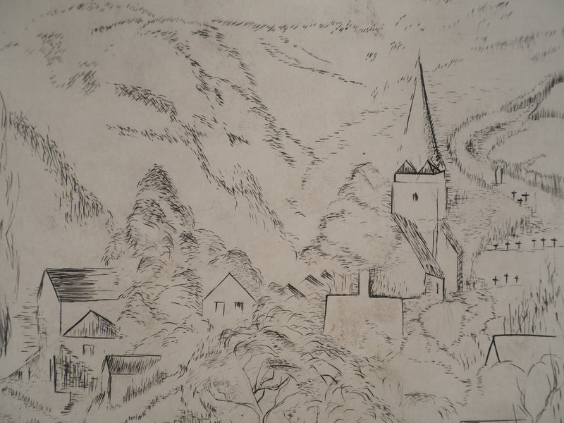 Jeannine HERVE : Amfreville-sous-les-Monts, Gravure originale (photo de détail 3) - Crédit photo : Galerie Art.Paris
