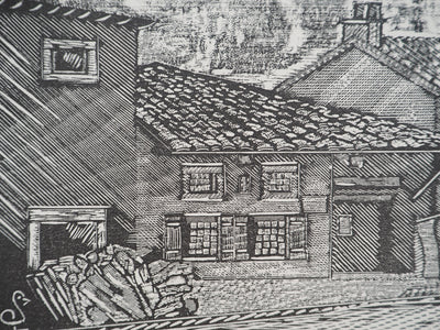 Jean-Claude SIMONIN : Maison en Provence, Gravure sur bois originale (photo de détail 3) - Crédit photo : Galerie Art.Paris