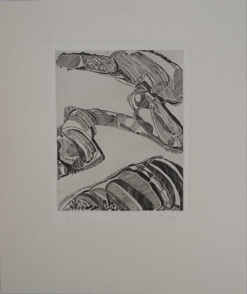 Mee-Ryung SONG : Composition abstraite, Gravure originale (vue générale) - Crédit photo : Galerie Art.Paris