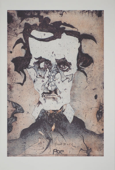 Horst JANSSEN : Portrait d'Edgar Poe, Héliogravure originale (vue générale) - Crédit photo : Galerie Art.Paris