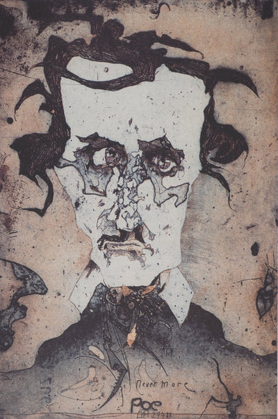 Horst JANSSEN : Portrait d'Edgar Poe, Héliogravure originale (photo de détail 3) - Crédit photo : Galerie Art.Paris