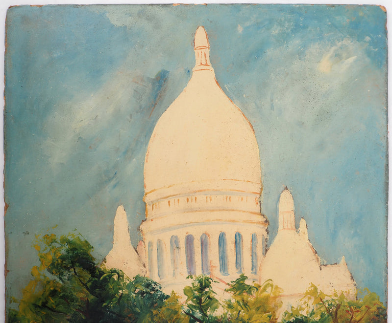 AF Elisée MACLET, Montmartre, Sacré Coeur, Öl auf Holz, signiert