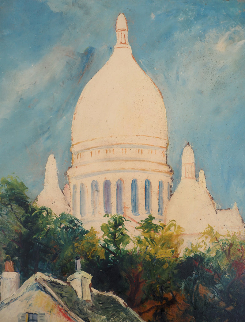 AF Elisée MACLET, Montmartre, Sacré Coeur, Öl auf Holz, signiert