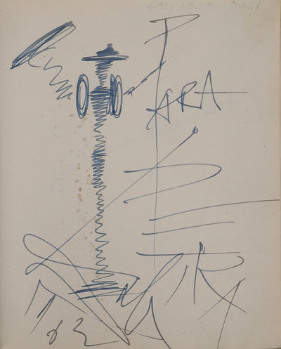 Salvador DALI : Don Quichotte tourbillo, Dessin original (vue générale) - Crédit photo : Galerie Art.Paris