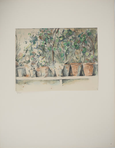 Paul CEZANNE : Les pots de géraniums, Lithographie originale (photo de détail 2) - Crédit photo : Galerie Art.Paris