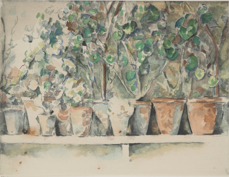Paul CEZANNE : Les pots de géraniums, Lithographie originale (vue générale) - Crédit photo : Galerie Art.Paris