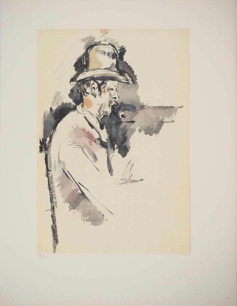 Paul CEZANNE : Etude pour un joueur de carte, Lithographie originale (vue générale) - Crédit photo : Galerie Art.Paris