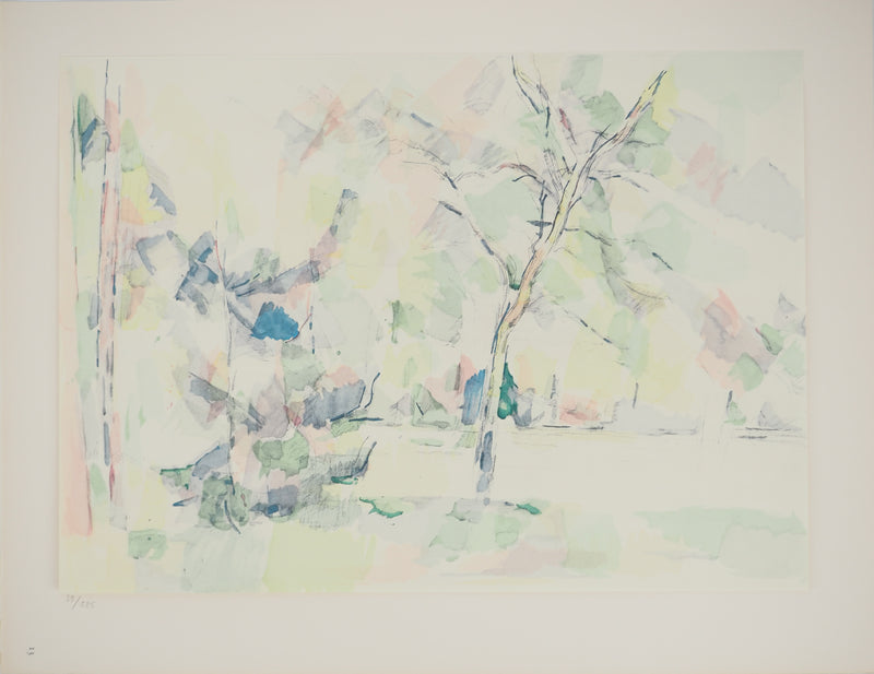 Paul CEZANNE : Sous-bois, Lithographie originale (vue générale) - Crédit photo : Galerie Art.Paris