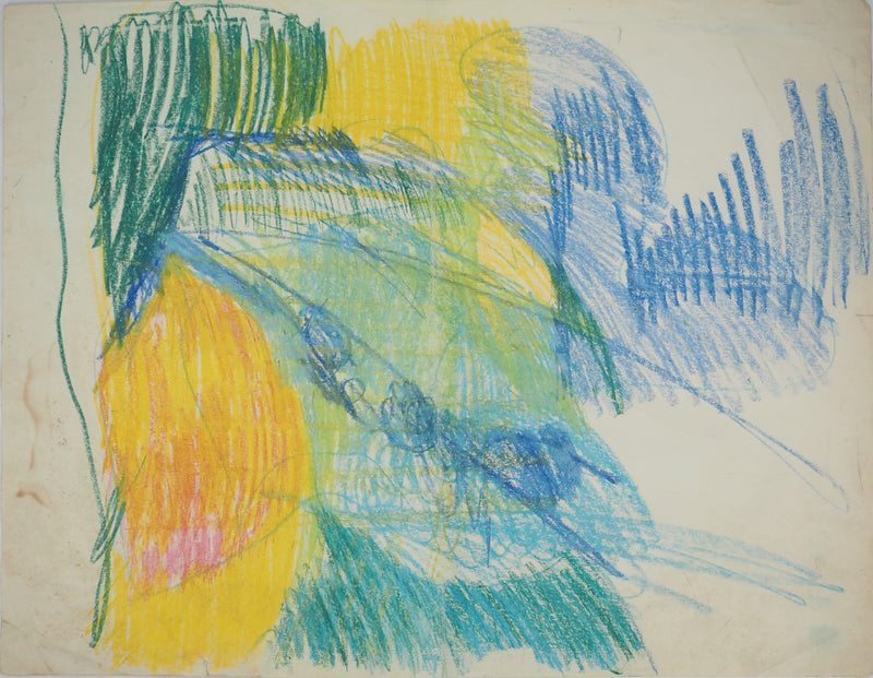 Jeanne MODIGLIANI : Effets de soleil sur un paysage vallonné, Dessin original (vue générale) - Crédit photo : Galerie Art.Paris