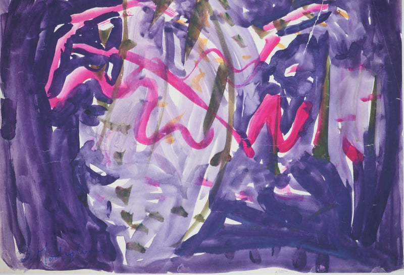 Jeanne MODIGLIANI : Musique de Jazz, Aquarelle originale (vue générale) - Crédit photo : Galerie Art.Paris