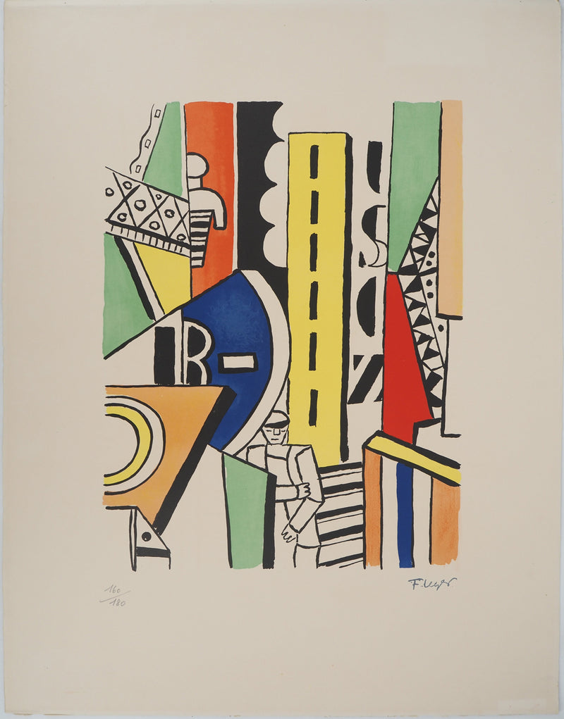 Fernand LEGER : Promeneur en ville, Lithographie originale (vue générale) - Crédit photo : Galerie Art.Paris