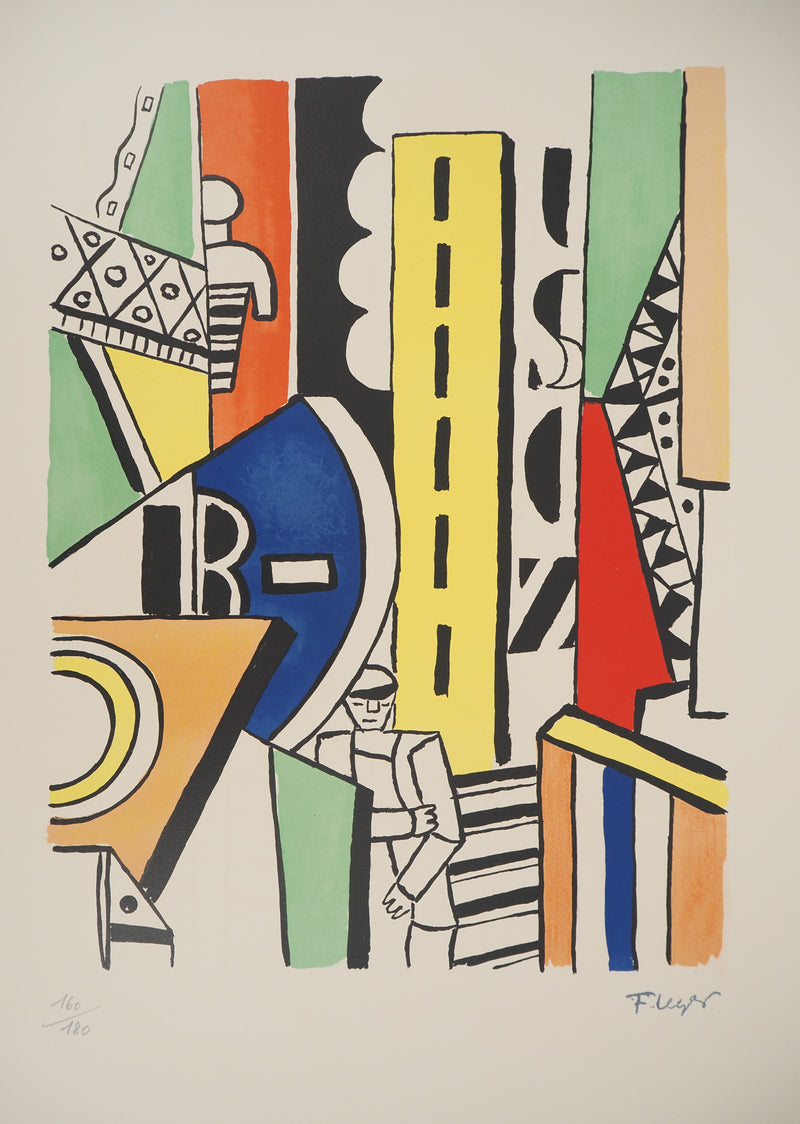 Fernand LEGER : Promeneur en ville, Lithographie originale (photo de détail 3) - Crédit photo : Galerie Art.Paris