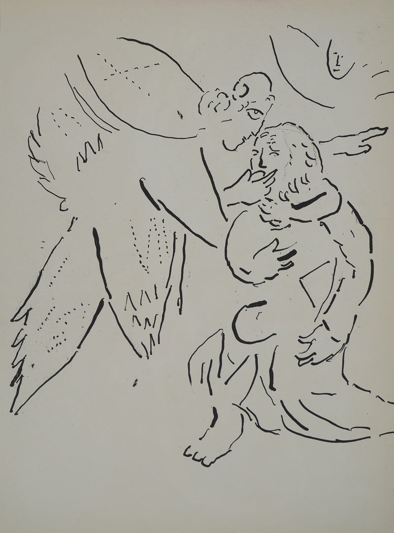 Marc CHAGALL : La Bible, Prêcheur à la tunique blanch, Lithographie originale (photo de détail 6) - Crédit photo : Galerie Art.Paris