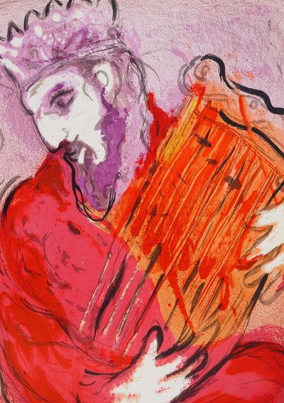 Marc CHAGALL : Le roi à la harp, Lithographie originale (photo de détail 2) - Crédit photo : Galerie Art.Paris