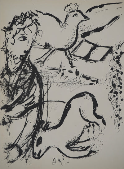 Marc CHAGALL : Le roi à la harp, Lithographie originale (photo de détail 6) - Crédit photo : Galerie Art.Paris