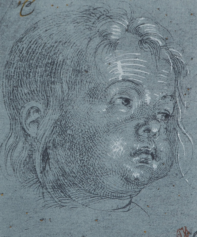 Albrecht DÜRER: Child in profile, Lithograph and stencil signed
