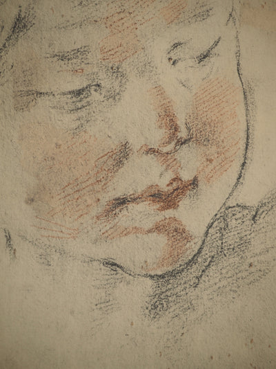 Guido RENI: Kinderporträt, Lithografie und Schablone