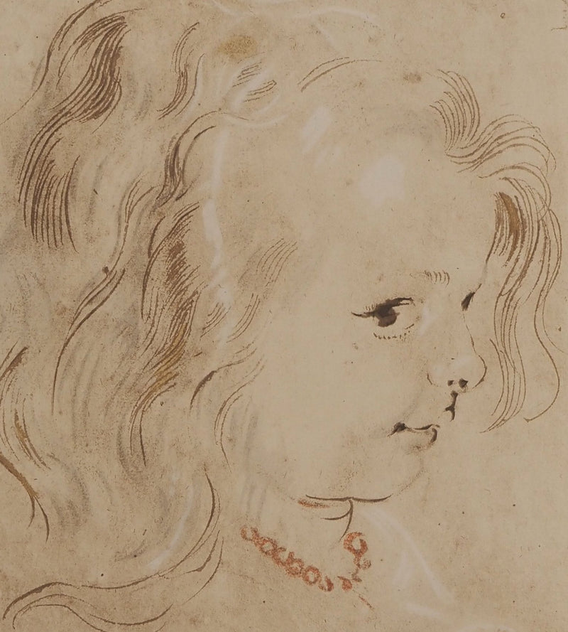 Pierre-Paul RUBENS : Jeune-fille au collier, Lithographie originale (photo de détail 2) - Crédit photo : Galerie Art.Paris