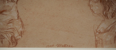 Antoine WATTEAU: Sketch of a little girl, Lithograph and stencil signed