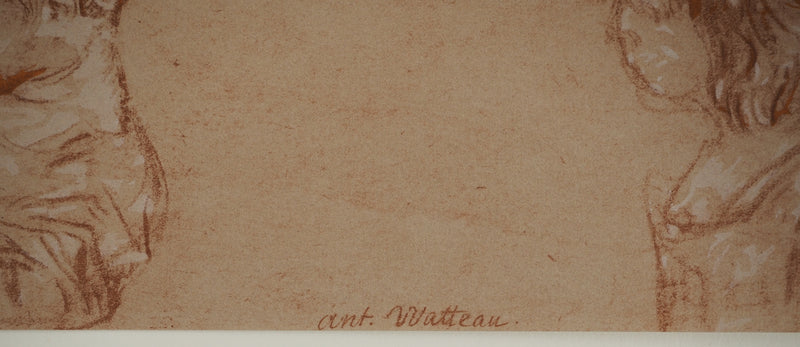 Antoine WATTEAU: Sketch of a little girl, Lithograph and stencil signed