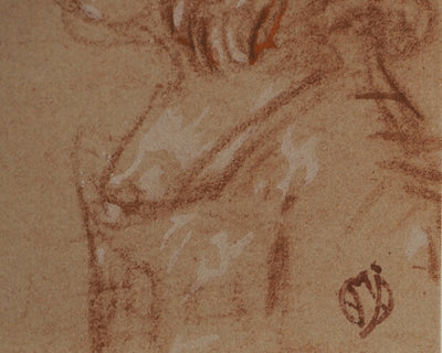 Antoine WATTEAU: Sketch of a little girl, Lithograph and stencil signed