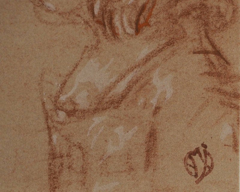 Antoine WATTEAU: Sketch of a little girl, Lithograph and stencil signed