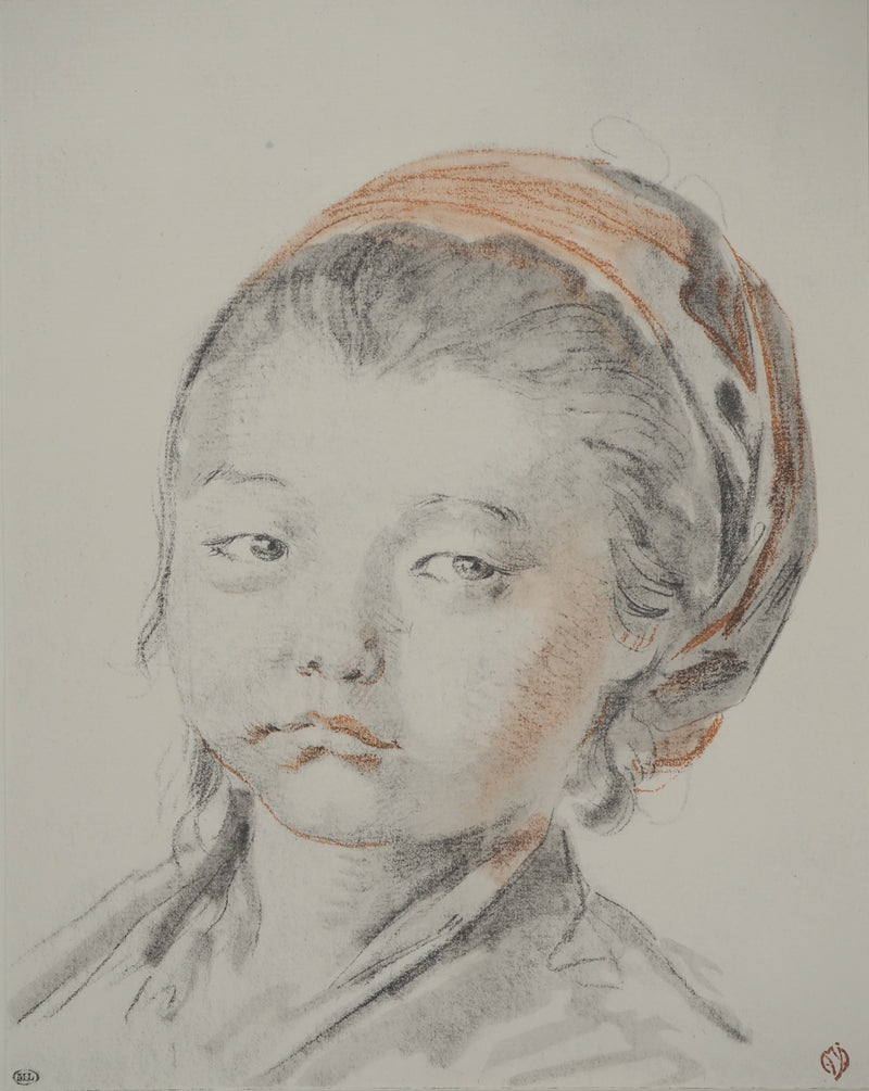 Jean-Baptiste LEPRINCE : Petite-fille russe, Lithographie originale (vue générale) - Crédit photo : Galerie Art.Paris