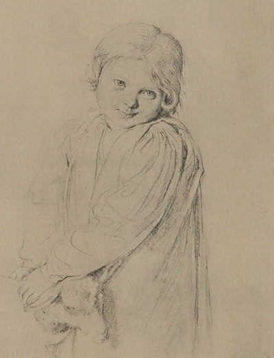 Jean-Auguste-Dominique INGRES : Enfant à la chèvre, Lithographie originale (vue générale) - Crédit photo : Galerie Art.Paris
