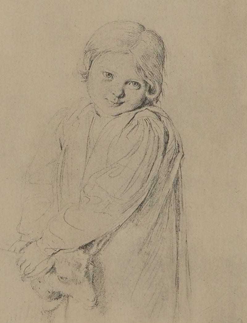 Jean-Auguste-Dominique INGRES : Enfant à la chèvre, Lithographie originale (vue générale) - Crédit photo : Galerie Art.Paris