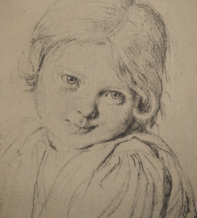 Jean-Auguste-Dominique INGRES : Enfant à la chèvre, Lithographie originale (photo de détail 3) - Crédit photo : Galerie Art.Paris