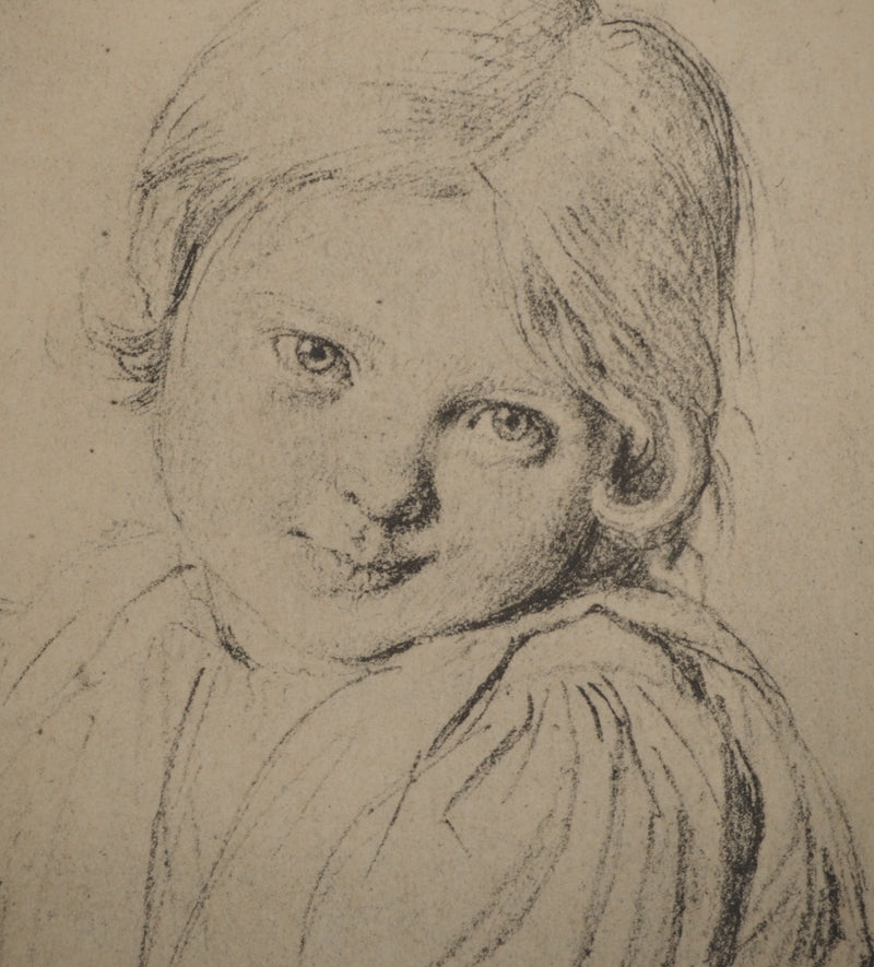 Jean-Auguste-Dominique INGRES : Enfant à la chèvre, Lithographie originale (photo de détail 3) - Crédit photo : Galerie Art.Paris