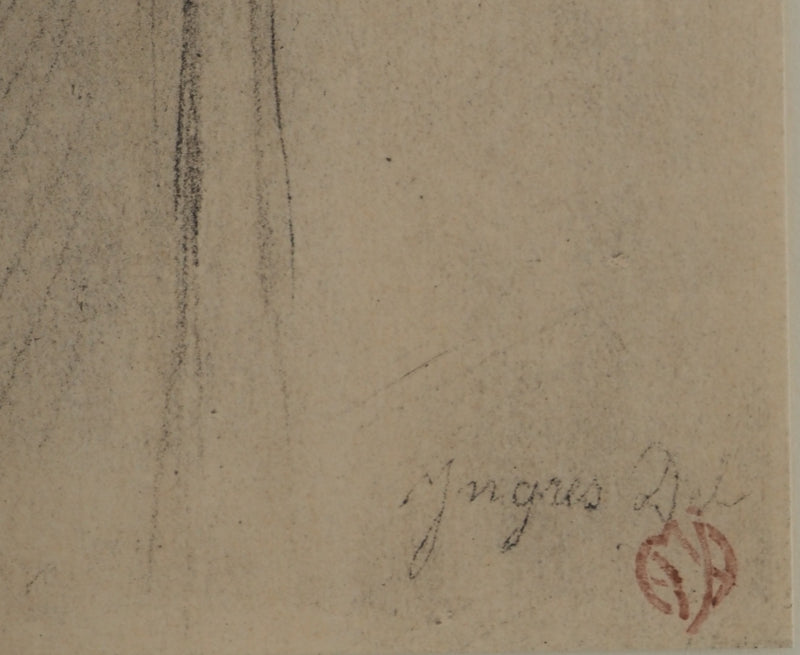Jean-Auguste-Dominique INGRES : Enfant à la chèvre, Lithographie originale (photo de détail 6) - Crédit photo : Galerie Art.Paris