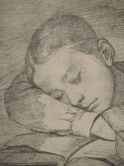 Gustave COURBET : Jeune fille endormie, Lithographie originale (photo de détail 3) - Crédit photo : Galerie Art.Paris