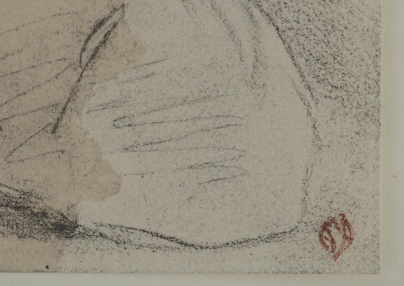 Gustave COURBET : Jeune fille endormie, Lithographie originale (photo de détail 6) - Crédit photo : Galerie Art.Paris