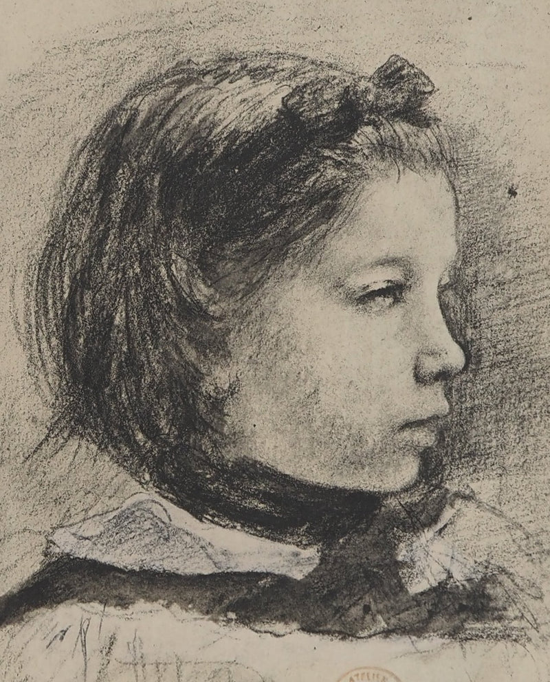 Edgar DEGAS : Petite fille attentive, Lithographie originale (photo de détail 2) - Crédit photo : Galerie Art.Paris