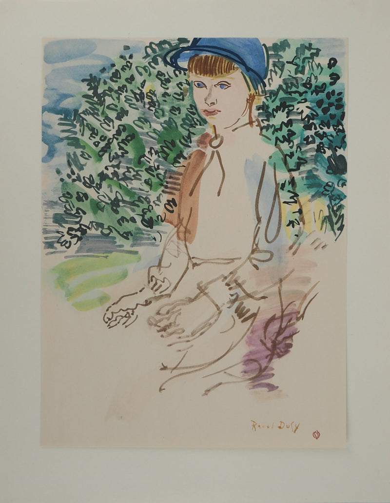 Raoul DUFY : Petite fille à cheval, Lithographie originale (vue générale) - Crédit photo : Galerie Art.Paris