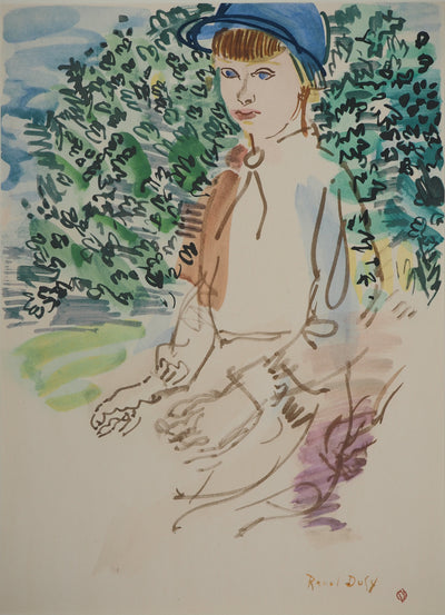 Raoul DUFY : Petite fille à cheval, Lithographie originale (photo de détail 3) - Crédit photo : Galerie Art.Paris