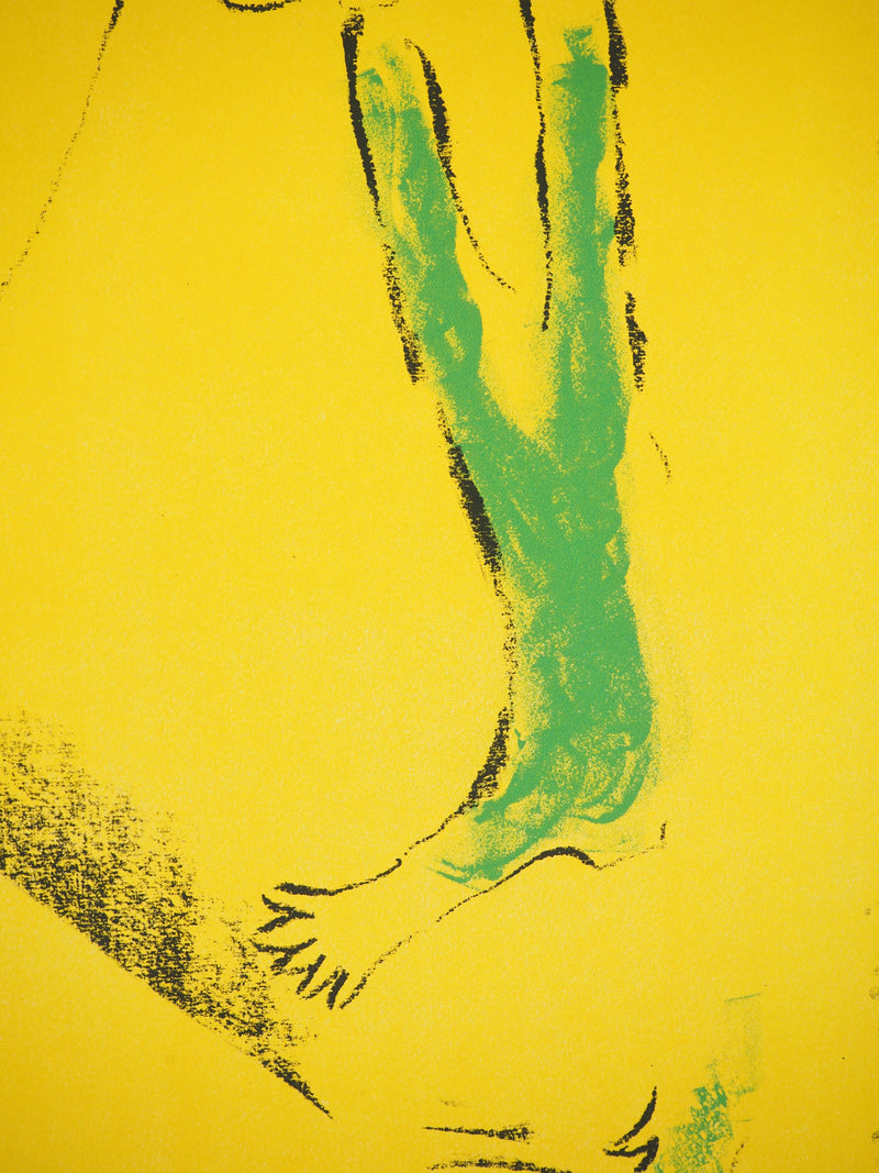 Marc CHAGALL : Acrobate sur fond jaune, Lithographie originale signée