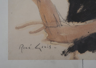 René GENIS : Portrait de Jacqueline, Dessin original signé