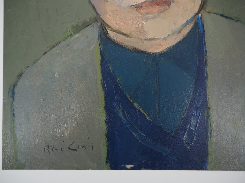 René GENIS : Portrait de Silvain Joubert, Dessin original signé