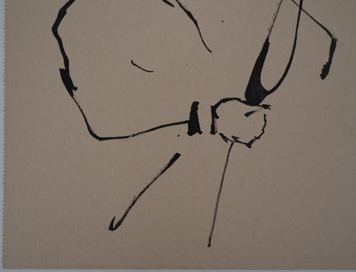 René GENIS : Pêcheur au bassin d'Arcachon, Dessin original