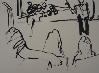 René GENIS : L'éléphant sur le fil, Dessin original signé