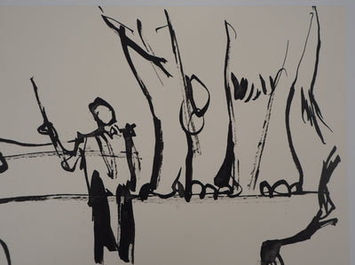 René GENIS : L'éléphant sur le fil, Dessin original signé