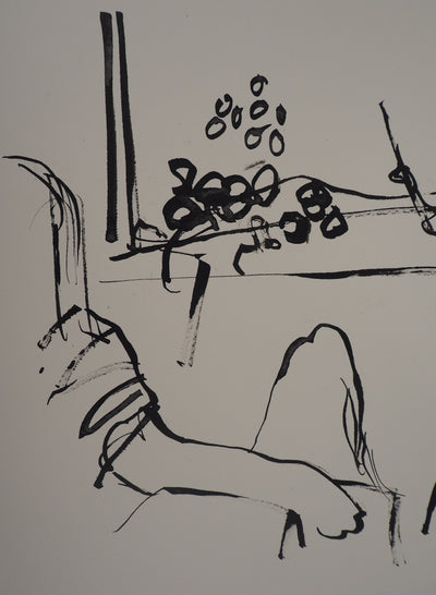 René GENIS : L'éléphant sur le fil, Dessin original signé