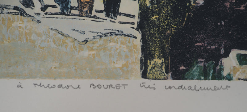 Georges ROUDNEFF : Jardin niçois et vue sur la Promenade des Anglais, Gravure sur bois originale (photo de détail 8) - Crédit photo : Galerie Art.Paris